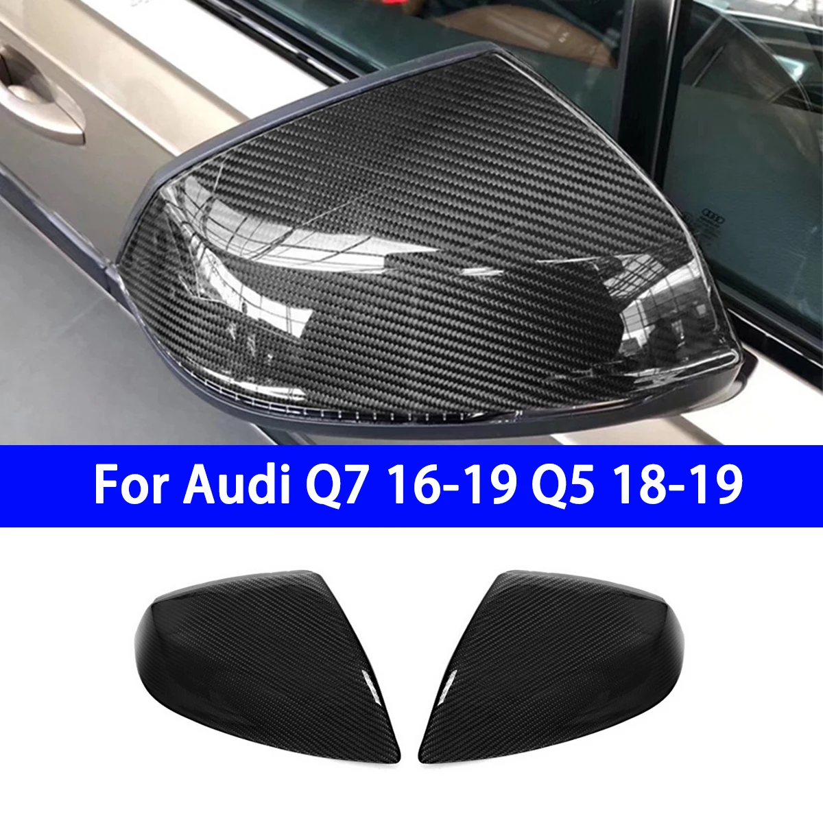 Suitable for Audi Q7 16-19 Q5 18-19 Genuine Carbon Fiber Rearview Mirror Housing and Reverse Mirror Cover, Original Audi