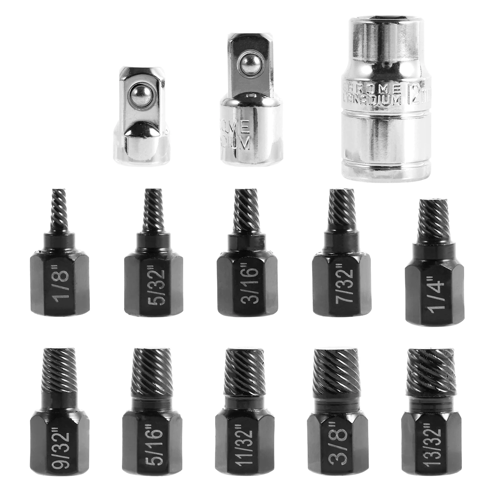 

13Pcs Damaged Screw Extractor Set Broken Screw Remover Kit Easy Out Hex Bolt Stud Extractor Multi-Spline Screw Remover with