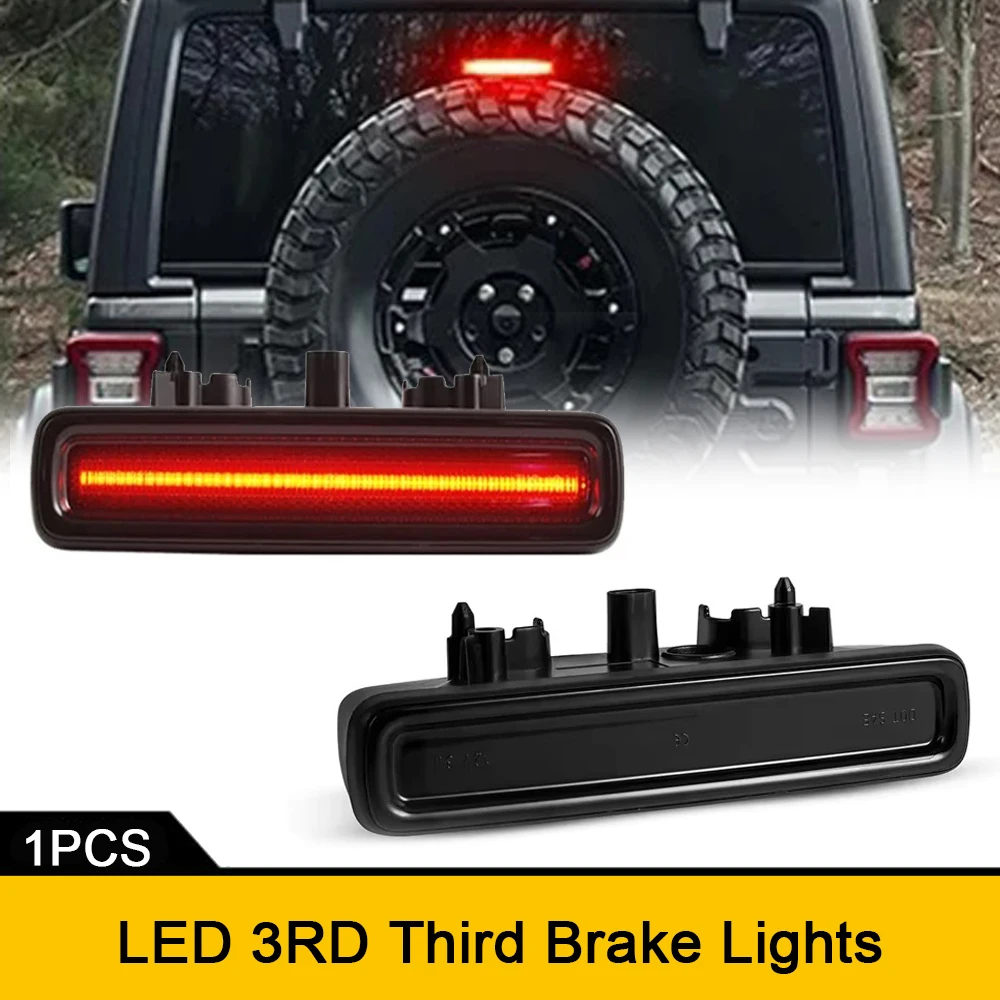 1pcs High Mount 3RD Third Brake LED Reverse Lights For 2018- Jeep Wrangler JL Tail Gate Stop Warning Red Parking Lamp 68281930AA