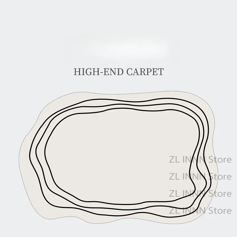 Cream Style Living Room Carpet Irregular Shape Customizable Fluffy Soft Large Rugs Bedroom Cloakroom Washable Decoration Mat