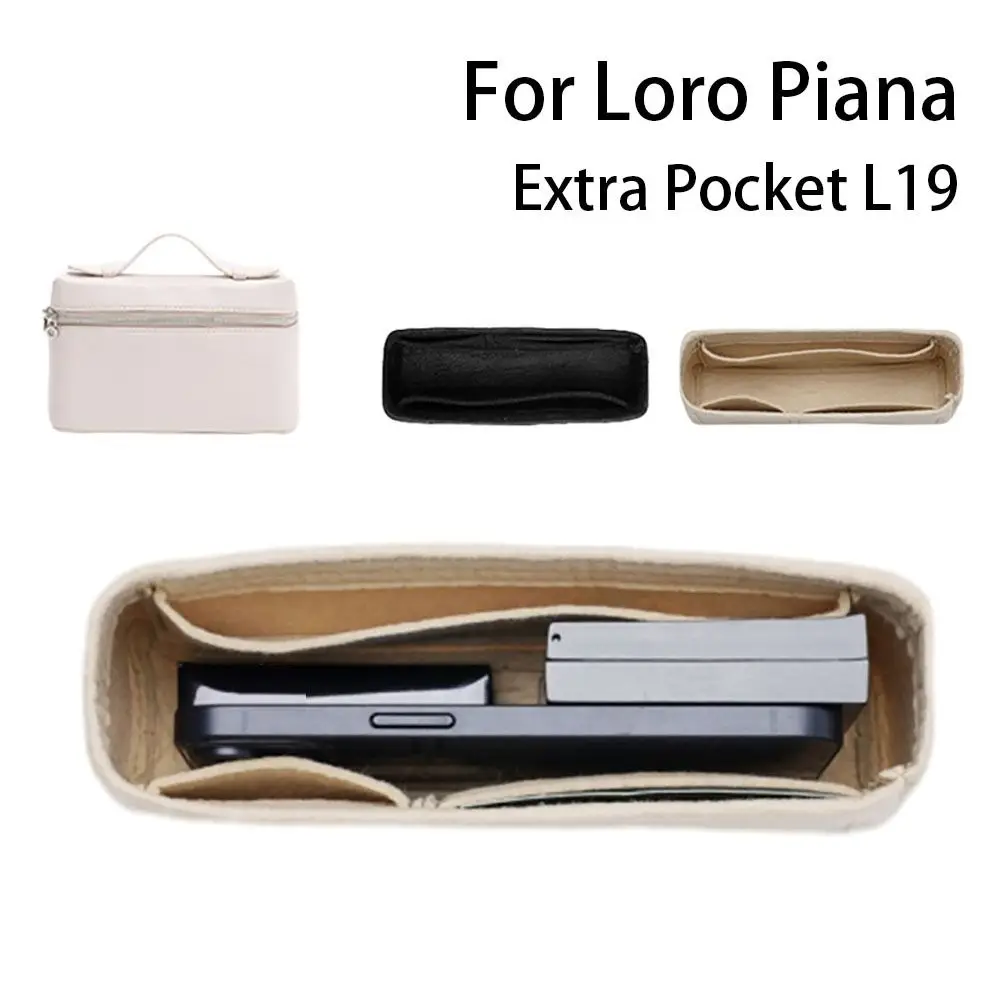 

Felt Handbag Insert Bag Bag Support Organization Purse Liner Portable Storage Bag Organiser for For Loro Piana Extra Pocket L19