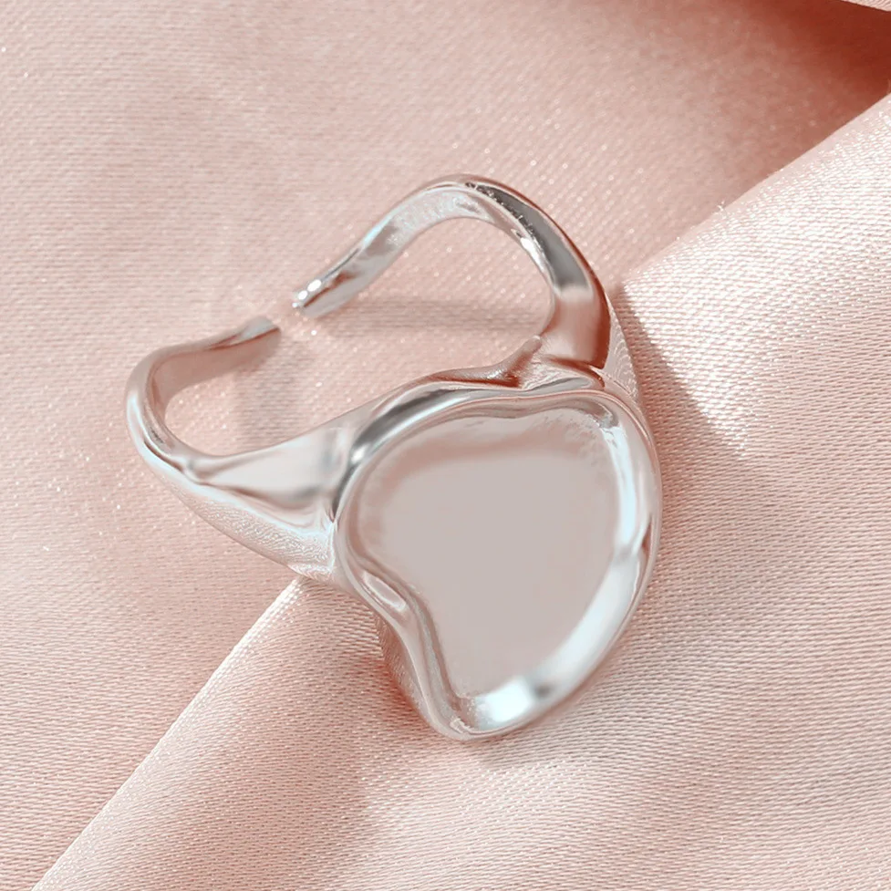 New gold geometric irregular concave design sense adjustable ring women's niche light luxury simple versatile ring