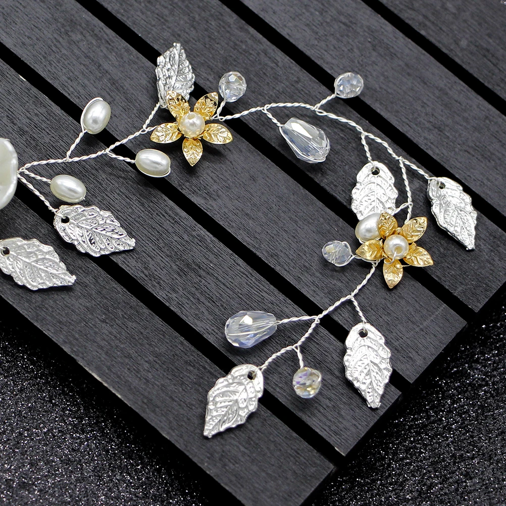 

Pearl Leaf Hair B Elegant Wedding Headb Bridal Headdress Hair Decorations For Party Prom Celebration Lightweight Comfortable