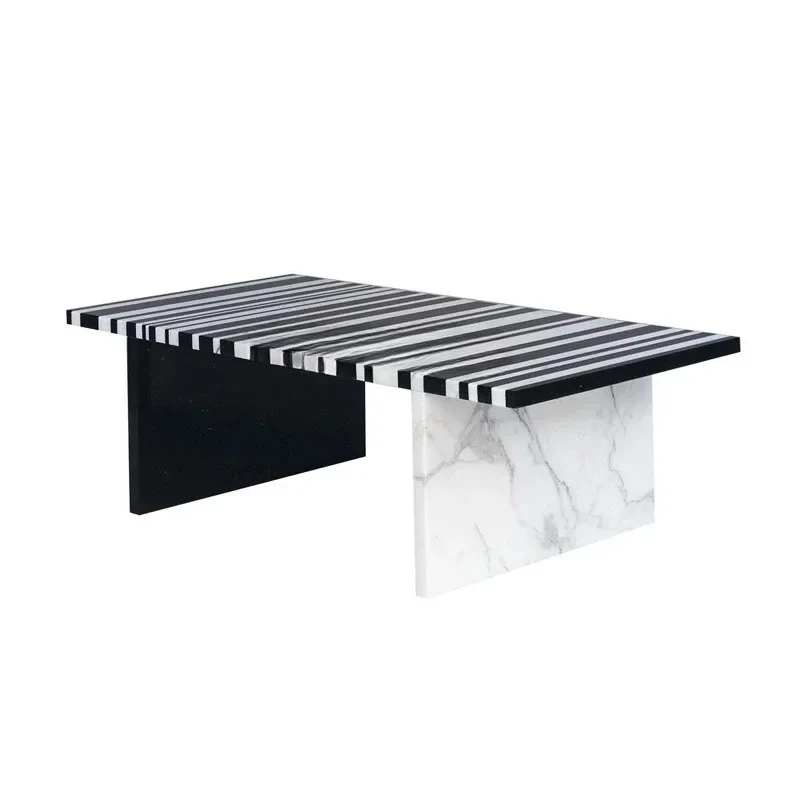 Zebra pattern color matching coffee table personalized striped marble tea table coffee table