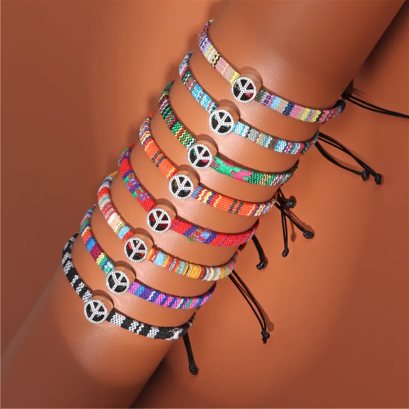 Bracelet de cheville tressé en corde pour hommes et femmes, style bohémien, à la mode