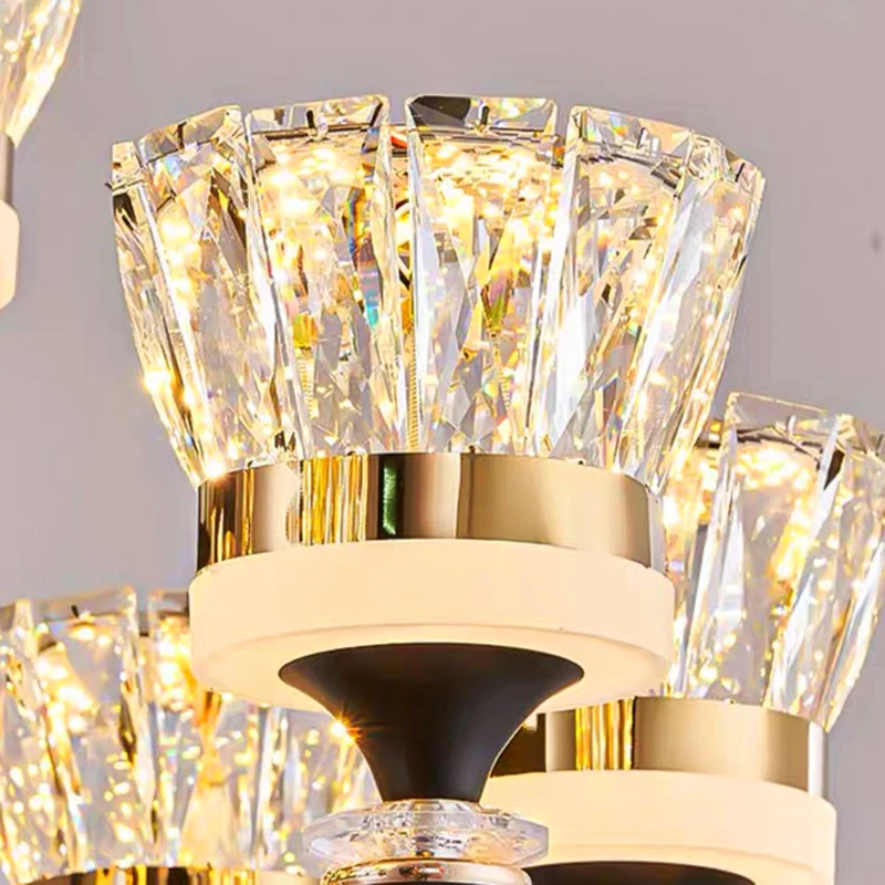 Imagem -06 - Decoração Home Luzes Pingente Luxo Cristal Sala Lustre Sala de Jantar Lâmpada Luz de Teto Iluminação Interior