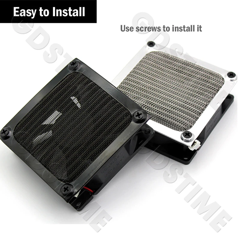 Gdstime 60/80/92/120MM Aluminum Dust Filter Mesh For DC Cooling Fan Black/Silver Computer Fan Net Guard Filter Grills with Hole