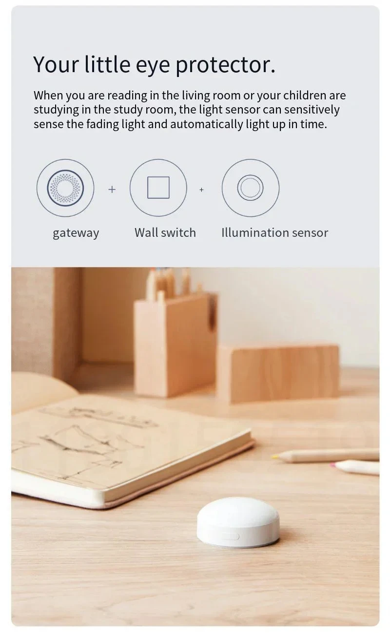 Aqara Light Sensor T1 Brightness Sensor Zigbee 3.0 Automation Smart home Light Detector Control by Aqara Home Homek APP