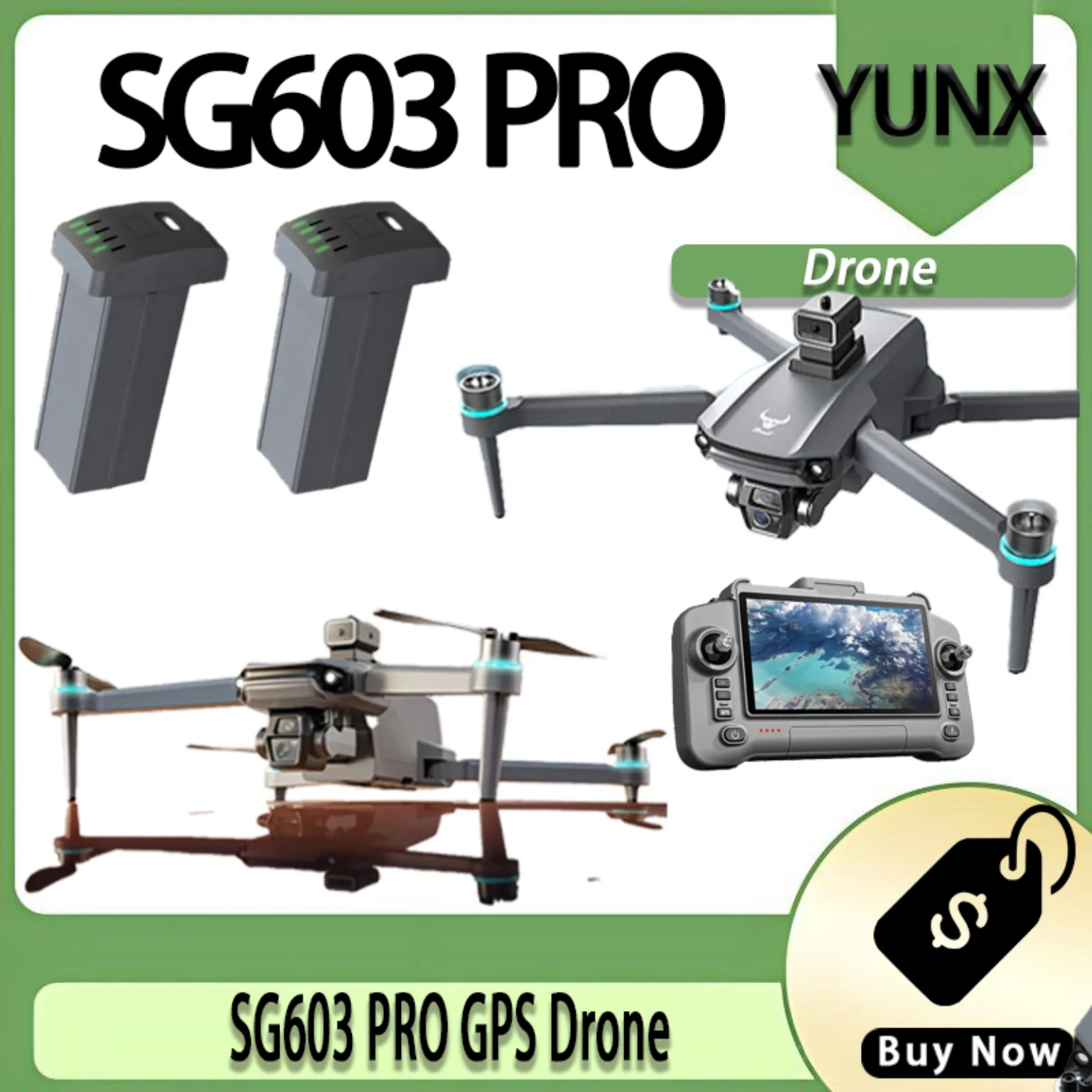 Verve SG603 PRO Sky Unit,HD optics,smart collision detection,collapsible brushless frame,GPS guided long-range air craft