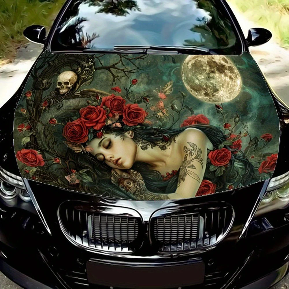Rose Dreaming: A Fantastic Night for a Sleeping Woman; Car Vinyl Wraps, Vinyl Car Hood Graphics, Vinyl Patterns with asterious F