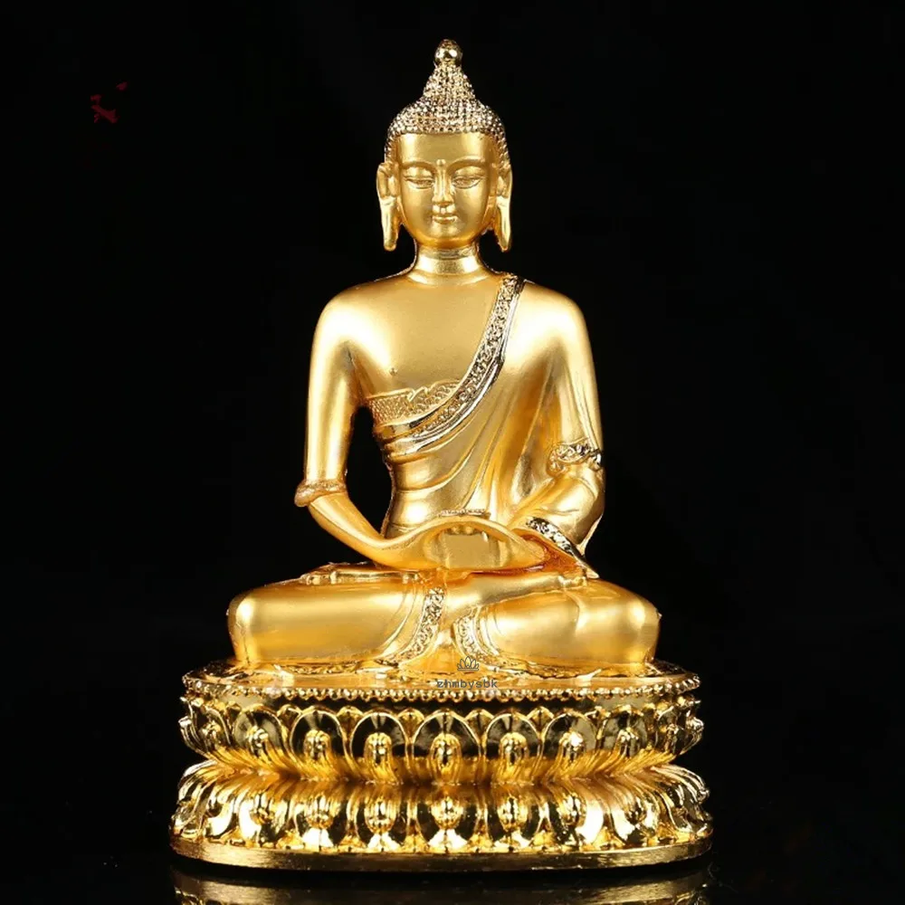 

14cm Gold Pating Alloy Metal Amitabha Bodhisattva Tibetan Buddhist Buddha Statue Figurines Home Putting Decoration