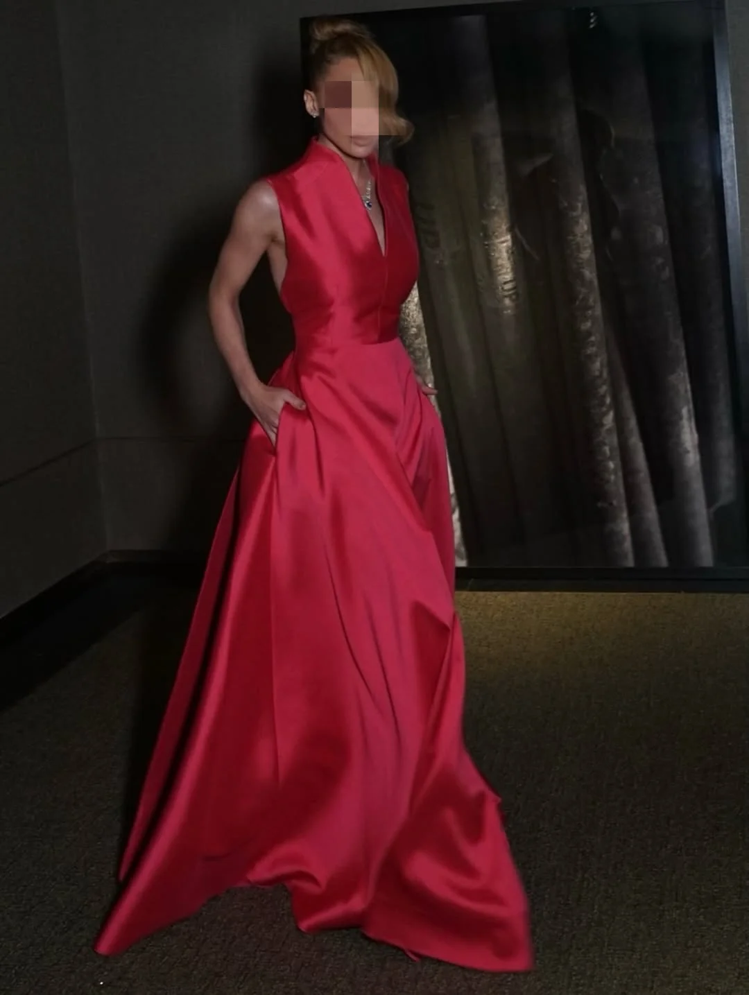 

Adore Customized Elegant Evening Dress SimpleA-line V Neck Satin Floor length Pleats Pocket Wedding Party Evening Dress