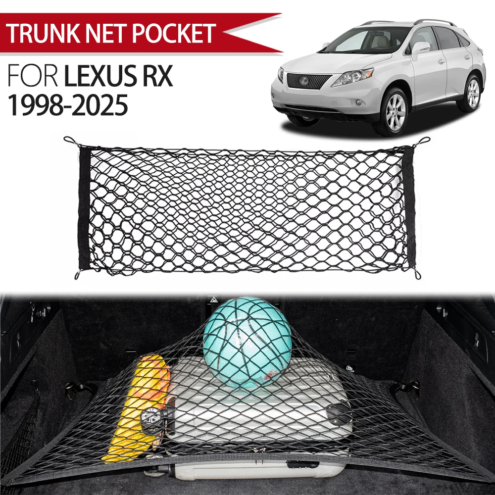 

Suitable for Lexus RX 1998-2025 Cargo Net Trunk Organizer, Elastic Mesh Storage Net Car Accessories Storage Belt Hook