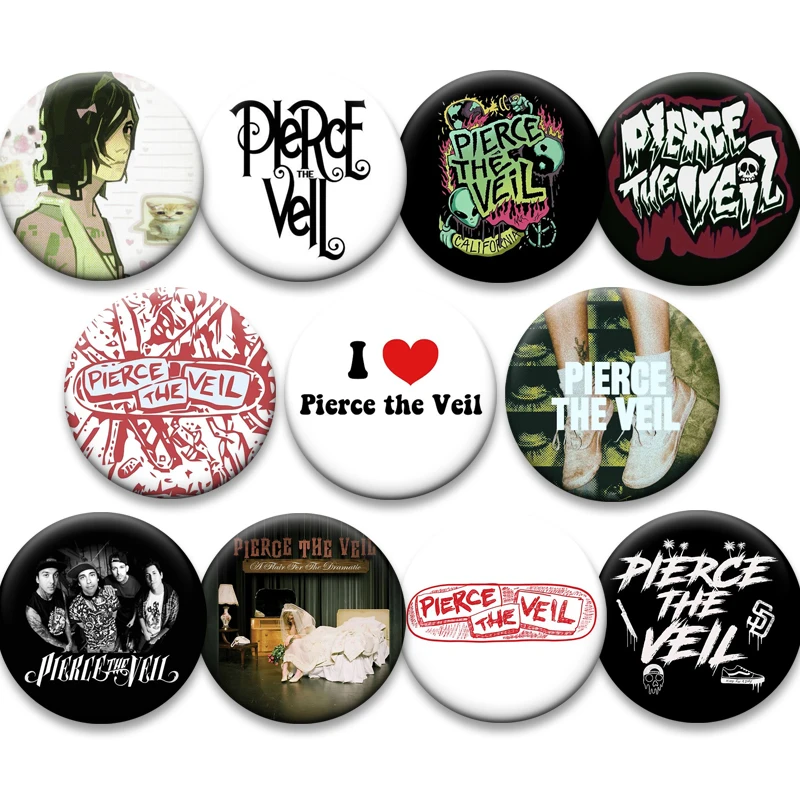 Round Handmade Creative Badge Music Lover Brooches Pierce The Veil Music Band Collide with The Sky Album Cover Soft Button Pins