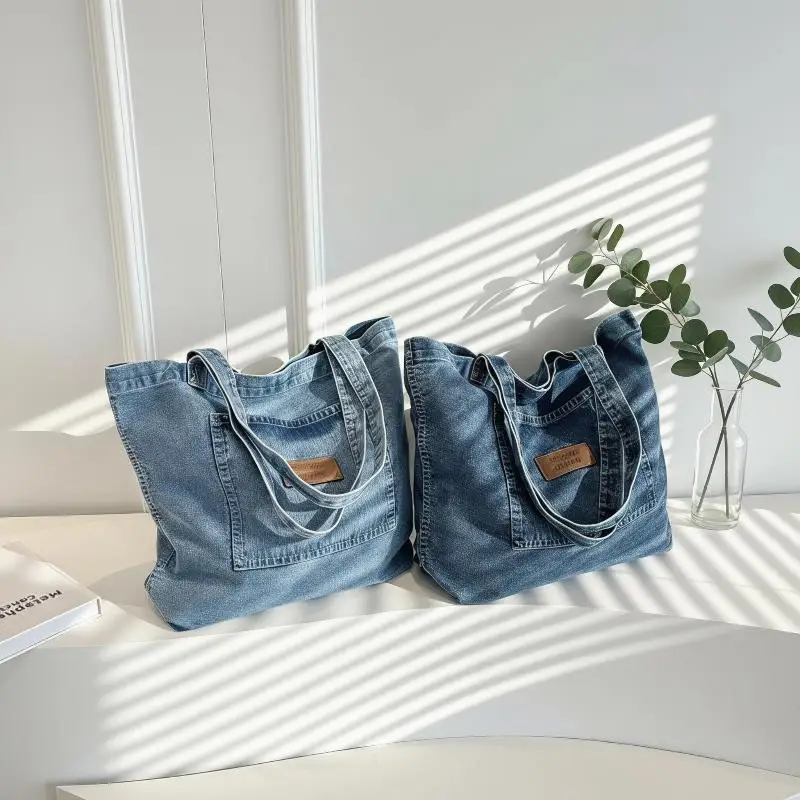 Denim Designer Handbag Luxury Designer Tote Bag Fashionalbe Clutch Bags SolidColor Underarm Simple Female Commuter Handbags 202
