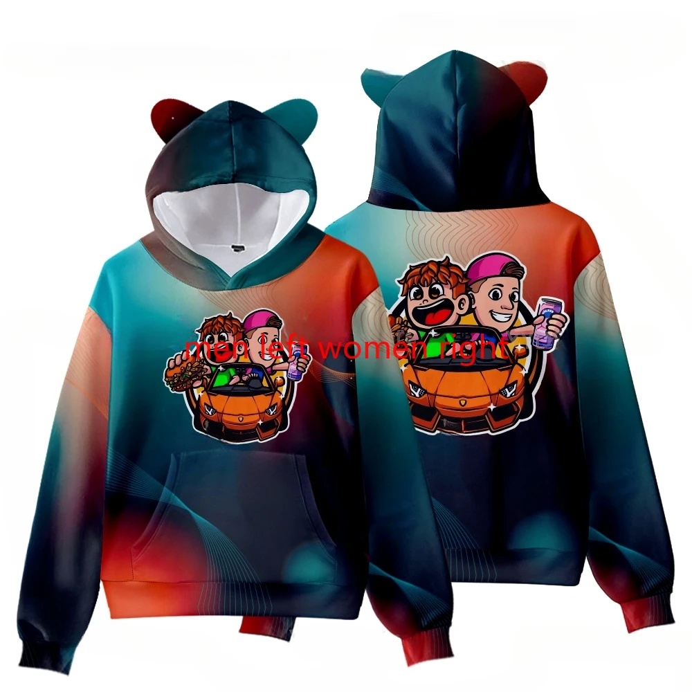 Burgerpommes Icrimax Kids Hoodie for Boys Girls Harajuku Sweatshirt Streetwear Hip Hop Kawaii Cat Ear Pullover Hooded Jacket