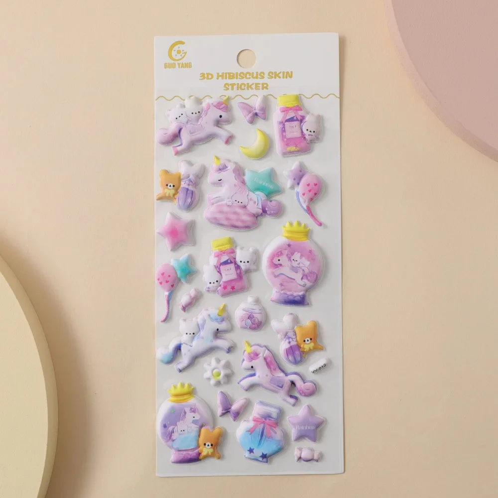 

High-Appearance-Level Cute Girls' Cartoon 3D Embossed Fun Foam Stickers Decorative Sticker Gifts DIY Journal Stickers for Kids