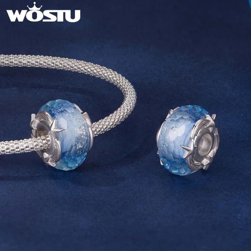 WOSTU DIY Gift Lucky Green Clover ladybug Charms Lotus Star Beads Heart Pendant Fit  Original Bracelet Neckalce Wholesale