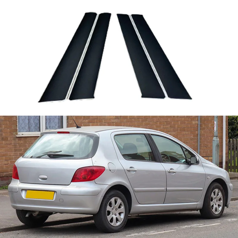 Car Window Decoration Pillar Posts Door Trim Stickers for Peugeot 307 2001 2002 2003 2004 2005 2006-2011 Exterior Accessories