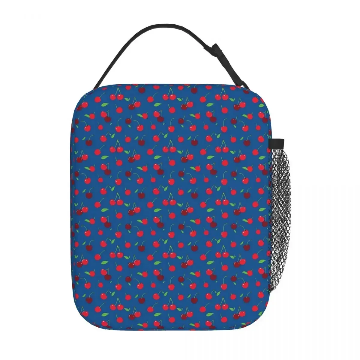 Cherries Print Lunch Bag Red And Blue Picnic  Box For Unisex Cute Graphic Thermal  s Oxford Portable Cooler