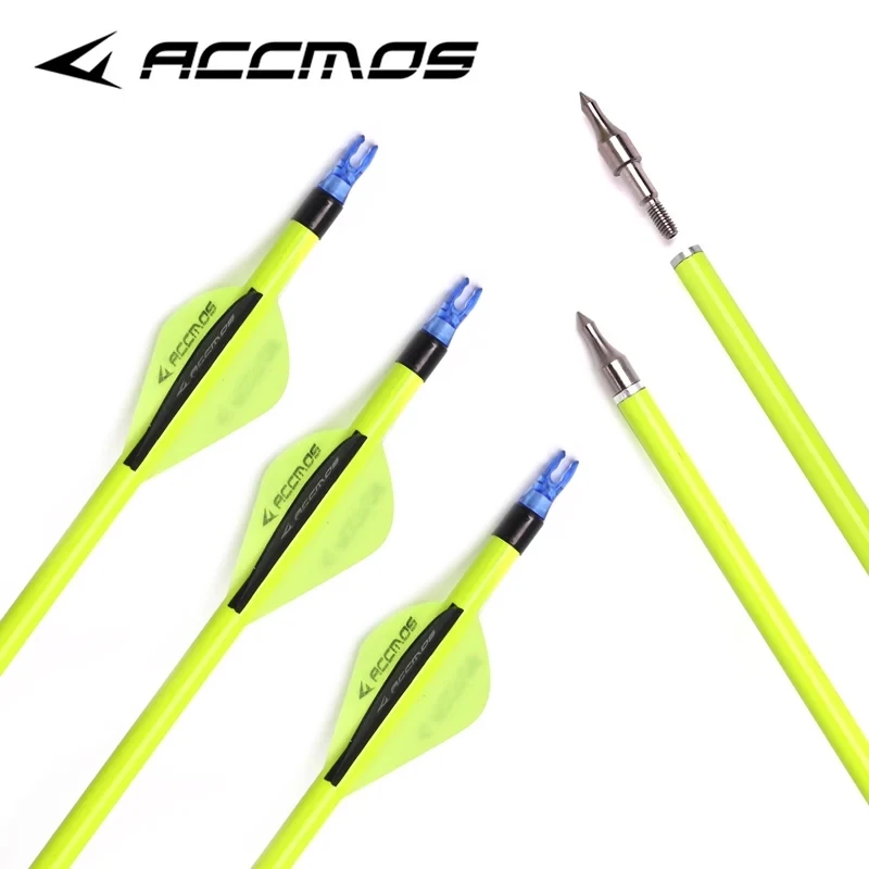 6/12/24pcs Mixed Carbon Arrows ID 6.2mm OD 7.8mm 30inch Shaft Length Spine 600 for Compound/Recurve Bow Archery Hunting Shooting