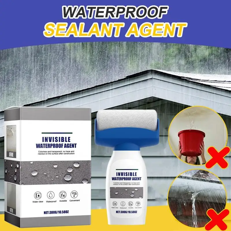 Transparent Waterproof Adhesive Waterproof Insulating Sealant Glue Water-Based Odor-Free Coating With Roller And Gloves For Easy