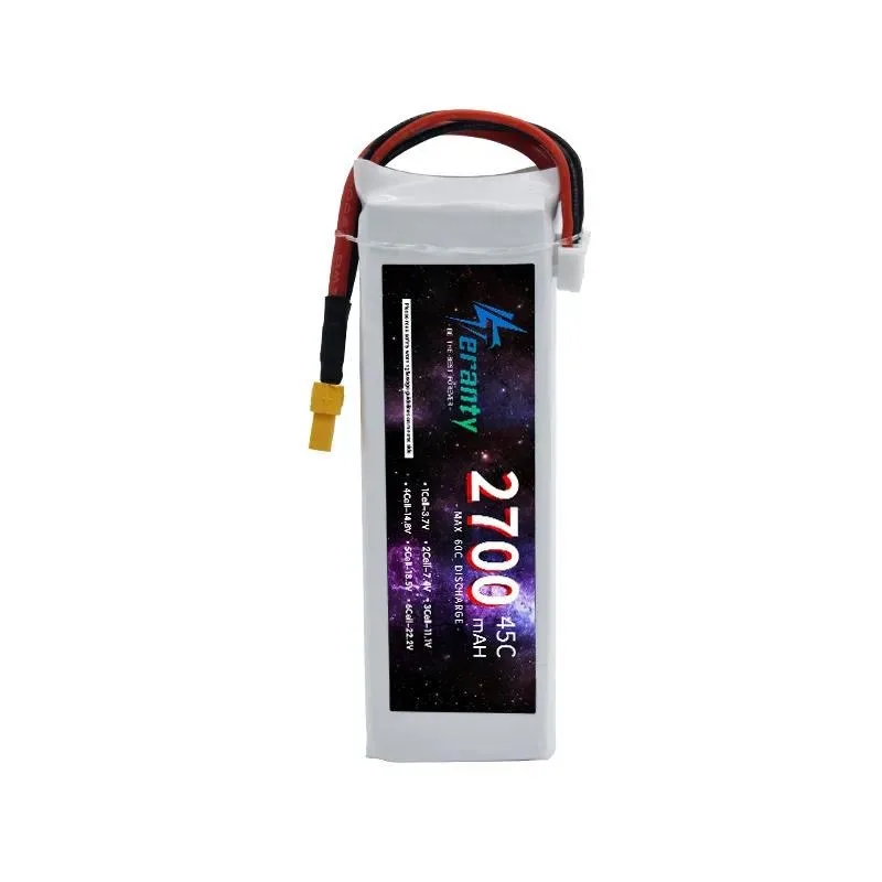 for Polymer Lithium Battery 11.4V 2700mAh Drone Aircraft 45C High Rate Battery