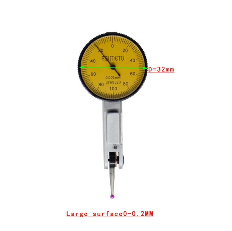Origineel geïmporteerde Duitse Asimeto en hendelindicatorklok 0-0,2 mm 2 µm 0-0,8 mm 0,01 mm hendelindicatorklok