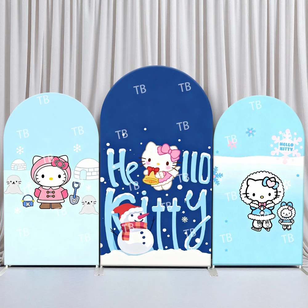 

Sanrio Hello Kitty Winter Christmas Style Arch Backdrop Cover Joyful Festive Scene For Kids Birthday Baby Shower Photo Booth