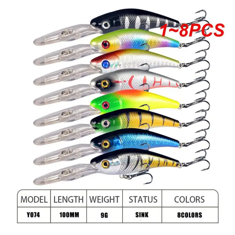 1~8PCS Pike Lures Deep Diving Ability Versatile Innovative Design Trending Premium Quality Popular Precise Casting Water Sport