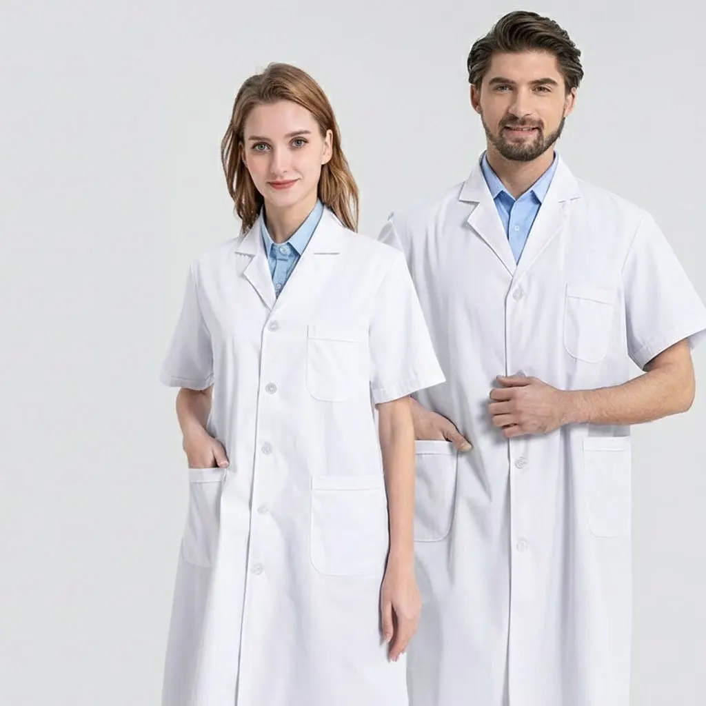 

Белый лабораторный халат классического кроя унисекс — незаменимый защитный халат с длинными рукавами для профессионалов и экспериментов