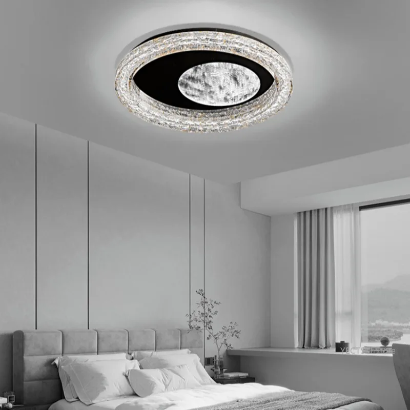 Italian minimalist bedroom ceiling light, simple and atmospheric creative circular home living room light