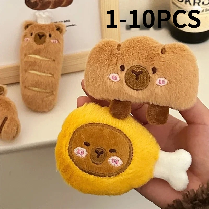 

Adorable Capybara Plushie Keyring Funny Bread Topper Anime Style Fluffy Hanging Toy Cute Food Themed Decor Accessories for Teens