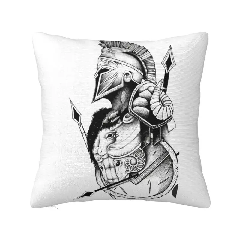 Spartan Warrior Sparta Tattoo Pillow Case 45x45cm Decor Home Cute Outdoor Cushions Square Pillowcase