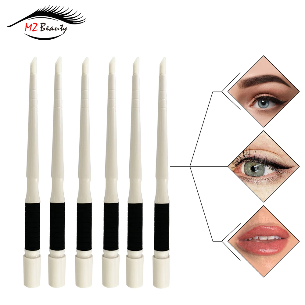

10PCS Sterilized Disposable Microblading Tools Plastic Manual Handtools with Cap Brush 0.18mm Needles Blade Tattoo Supplies