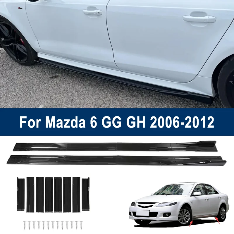 

Для Mazda 6 GG GH 2006-2012 2007: Комплект из 8 частей для тюнинга кузова — боковые сплиттеры, удлиненные боковые спойлеры, спортивный обвес, накладки на бампер
