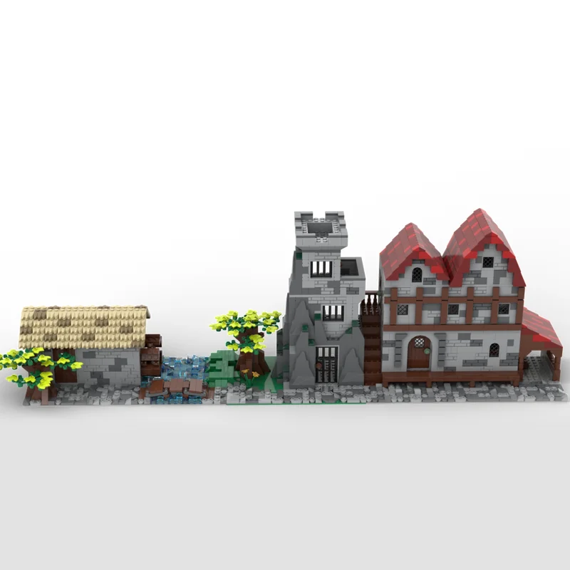 742 قطعة MOC وحدات مطحنة القرون الوسطى وحدات نموذج اللبنات هدية الكريسماس البناء تجميع لعبة لتقوم بها بنفسك التعليم الطوب #3