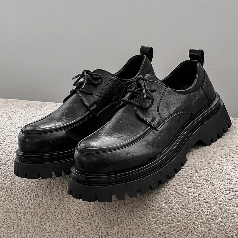 

Новые мужские кожаные туфли на толстой подошве в деловом стиле, повседневная обувь на толстой подошве, хит продаж в стиле ретро и минимализм 38-4