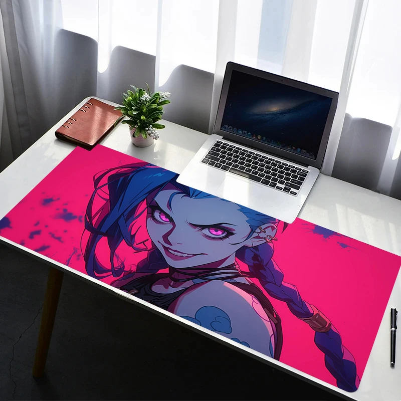 

Mouse Pad Laptop Non Slip Extended Desktop Mouse Mat PC Rubber Keyboard Pad Gaming Accessories L-league of Legends Jinx Mousepad