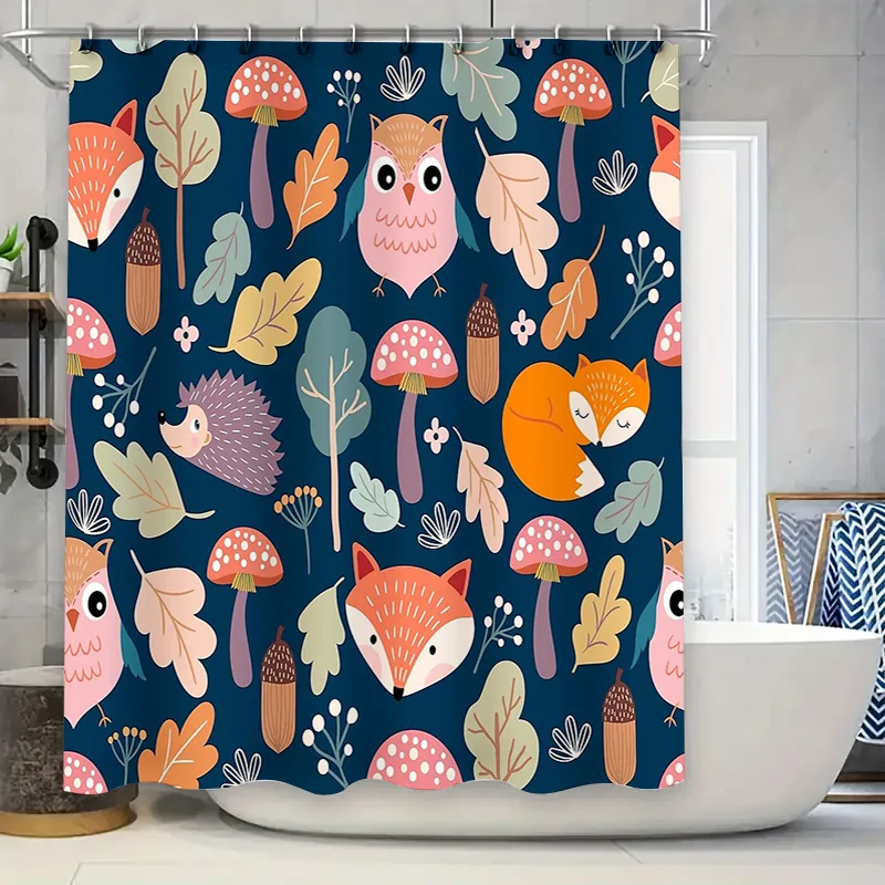 

Floral Shower Curtain Botanical Nature Pattern Bathroom Decor Vintage Farmhouse Washable Fabric Liner