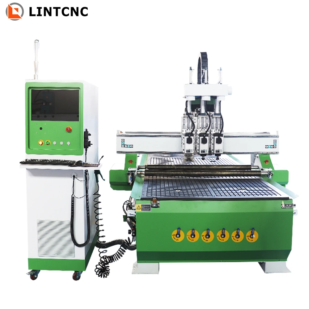 3D Woodworking Machine CNC Router 3 Heads CNC Engraving Milling Machine For Wood Furniture Machine Price
