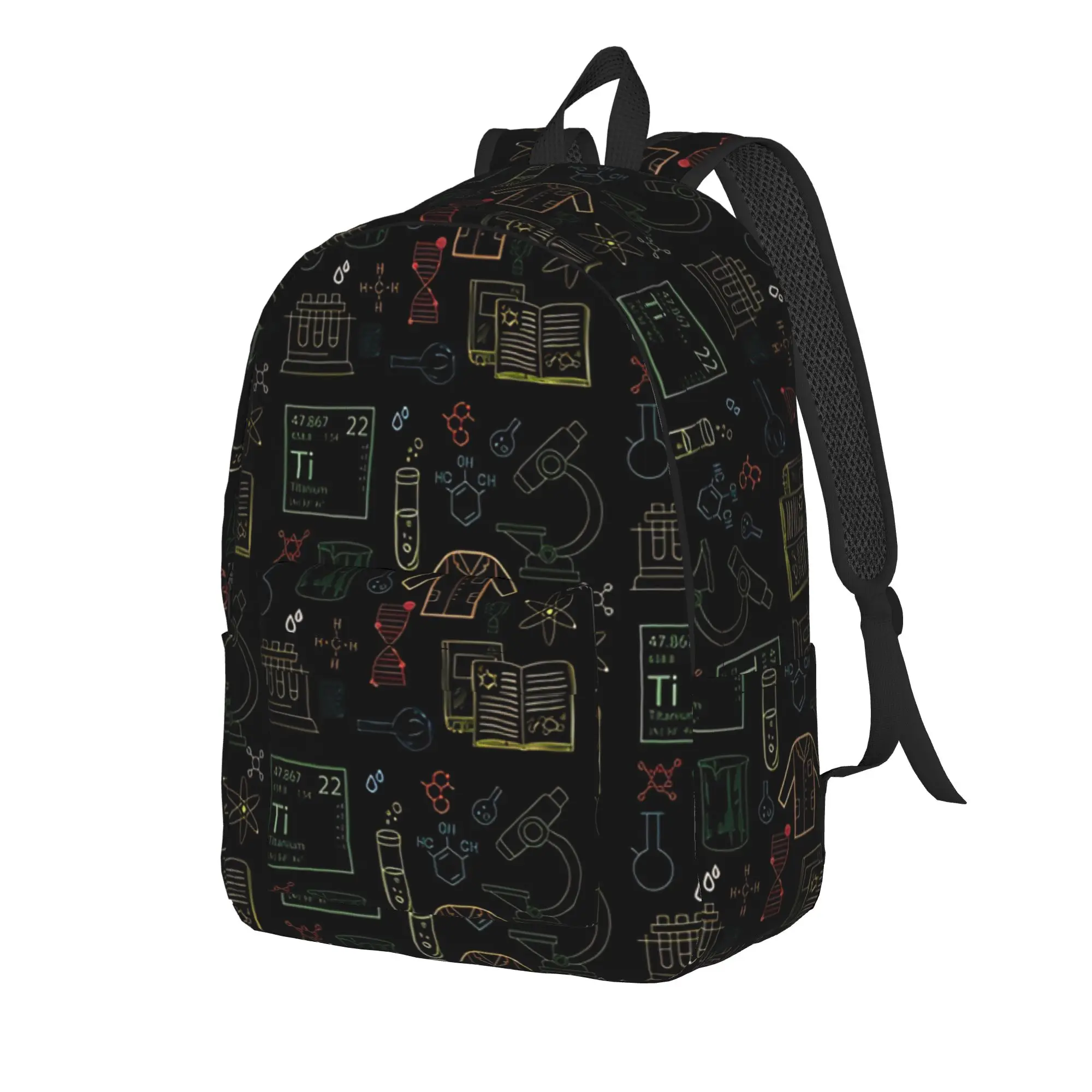 Chemistry Science Test Tubes Lab School Subject Backpack Unisex  Large Backpacks Polyester School Bags Workout Custom Rucksack
