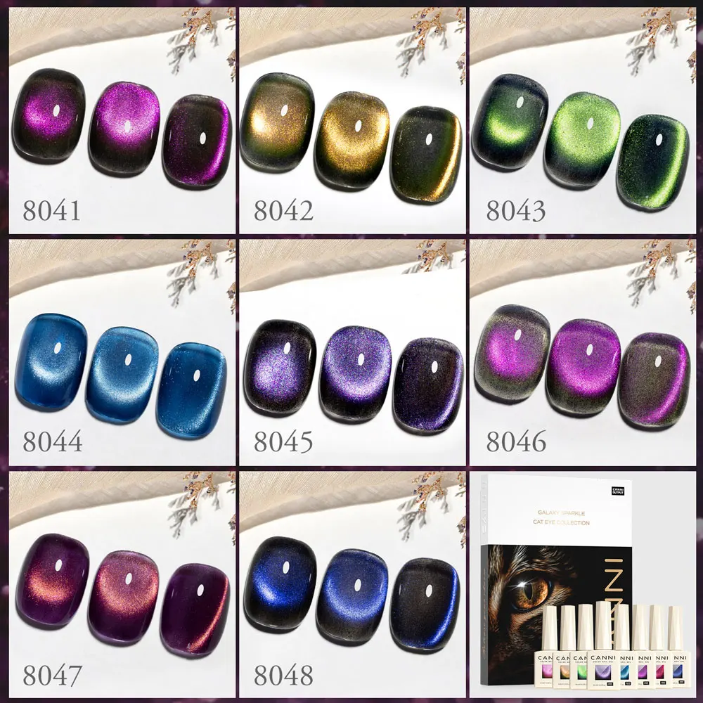 CANNI Nail Gel Polish 9ml HEMA FREE TPO FREE Winter Cat Eye Color Magic Effect Semi Permanent Pigmented Soak off UV LED Gel Nail