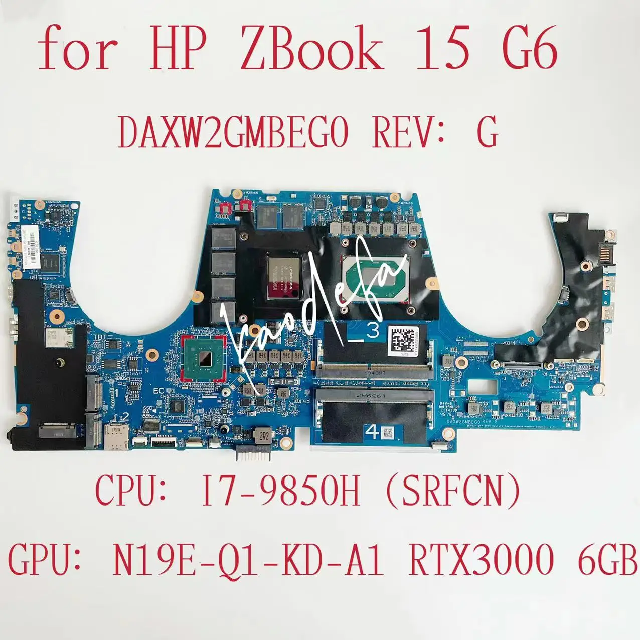 

Материнская плата daxw2gmple0 для ноутбука HP ZBOOK 15 G6, ЦПУ: Φ SRFCN GPU: Φ RTX3000 6 ГБ DDR4