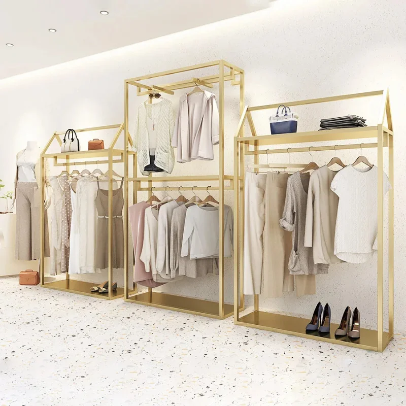 custom.High-quality heavy-duty metal display hangers clothing stores, shiny clothing hangers stores