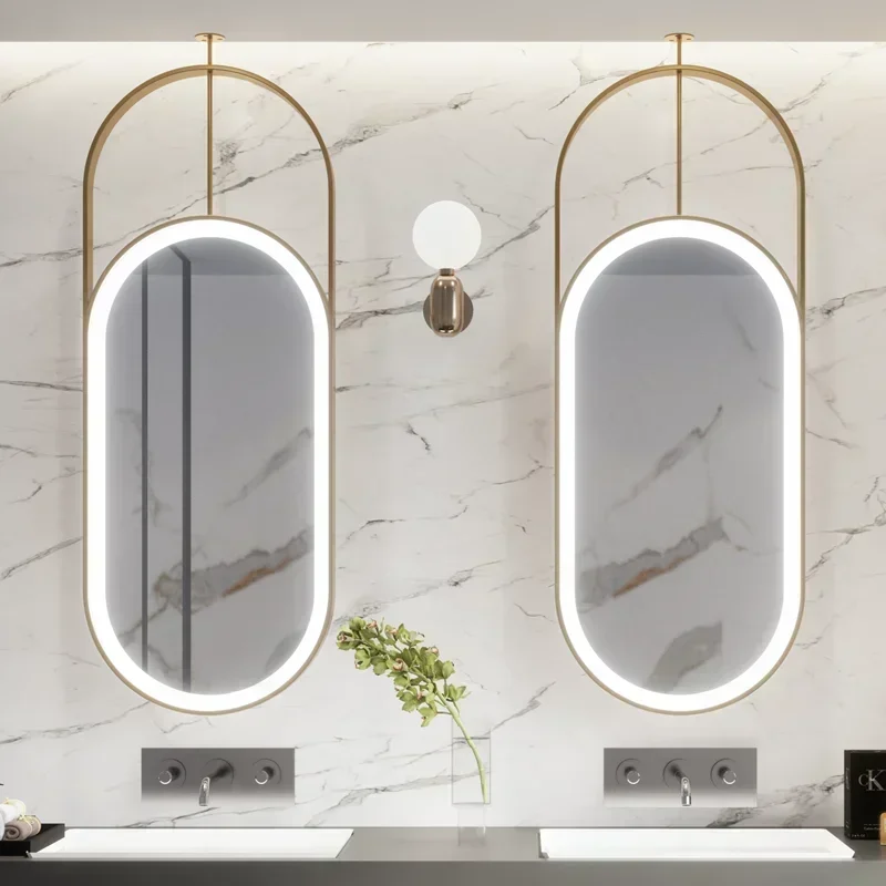 Home decoration Hollow Hanging  Mirror Ceiling Hanging Makeup Bathroom Mirror Light Wall Aesthetic  Salle De Bain