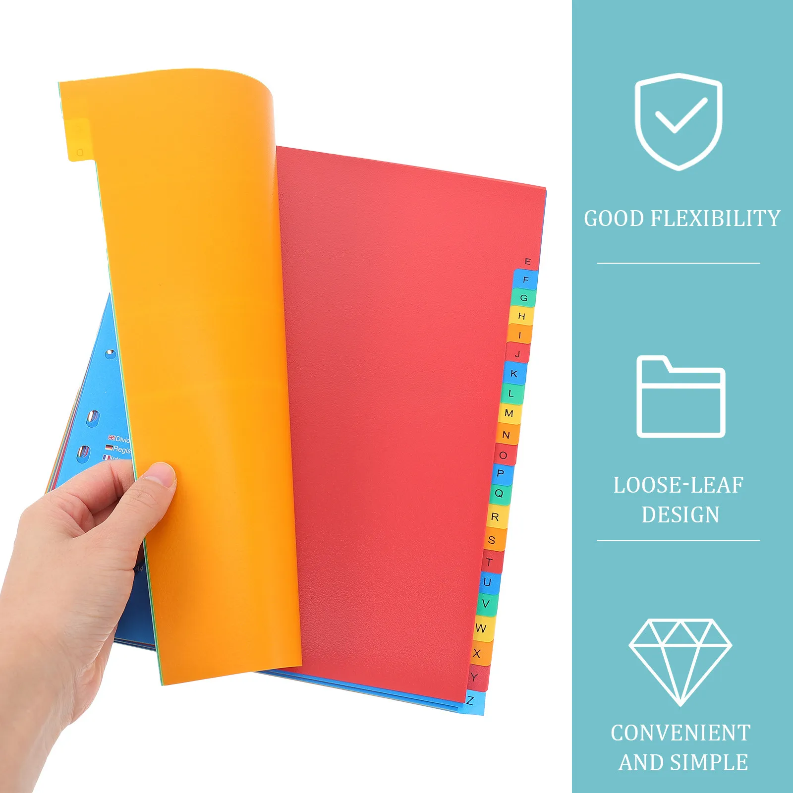 38Pcs Loose-Leaf Index Pages Colored Folder Separator Plastic Tabs Dividers Waterproof File Organizer Notes Classification