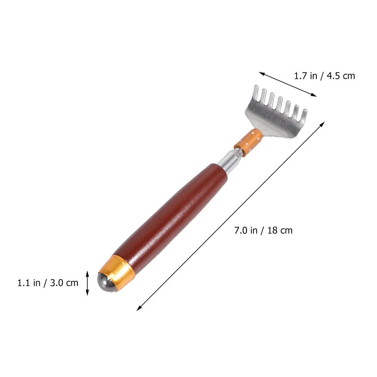 Garra traseira scratcher alça de madeira ombro massageador de aço inoxidável flexível telescópico