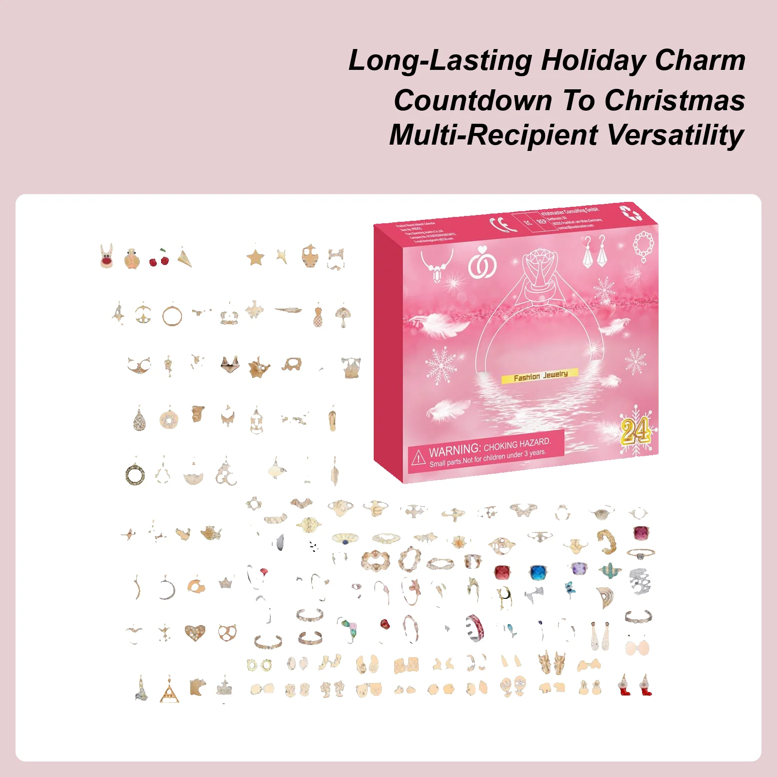 

Календарь обратного отсчета до Рождества, сезонный праздник, очаровательные ювелирные изделия, Рождественский календарь обратного отсчета для подростков, семьи, друзей, девочек