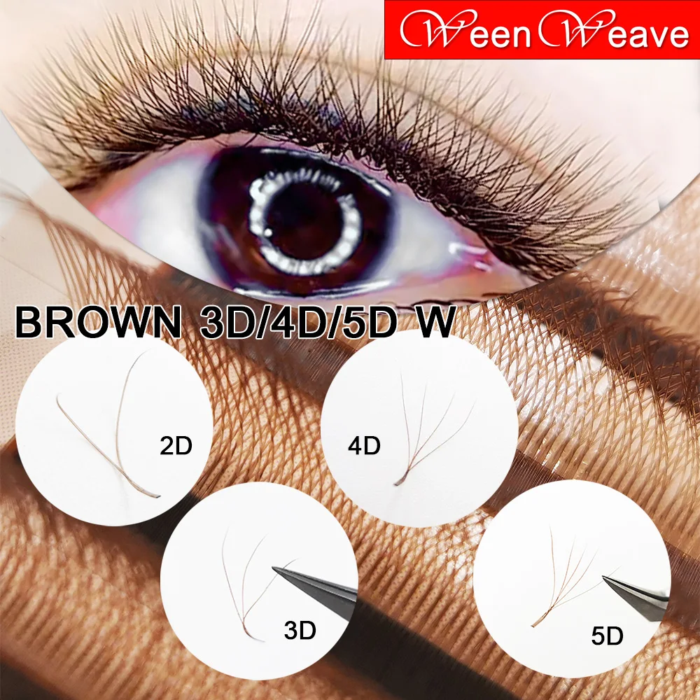 

WeenWeave Brown 3D/4D/5D W Eyeashes Soft Natural Brown YY 3DW 4DW 5DW Shape Individual Lashes Exteensions